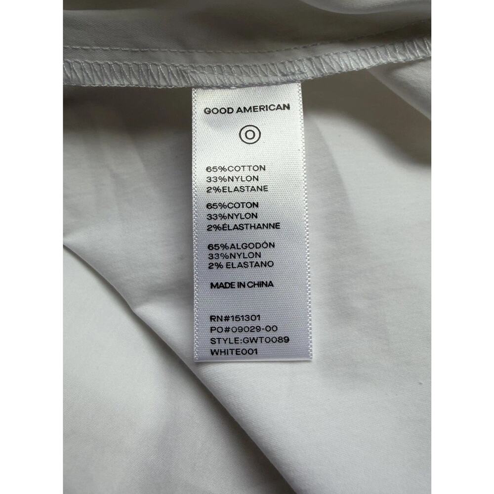 Good American The Good Shirt White Button Down Shirt Long Sleeve Collared 0 NWT - Picture 9 of 13